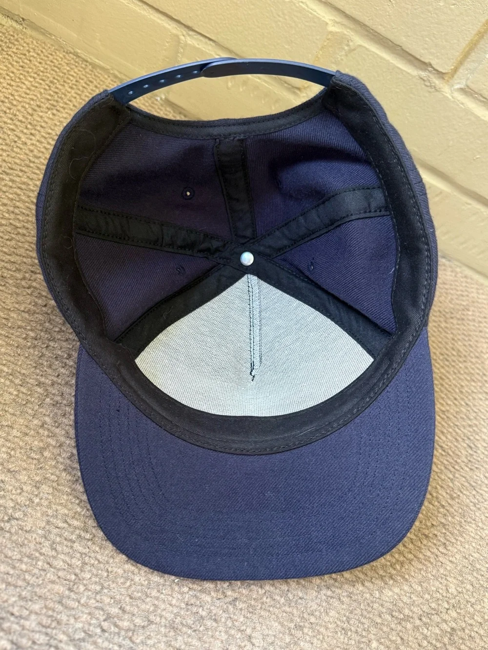 SUPREME Chrome Classic Logo Adjustable Snapback Hat FW16 Navy Blue Made In USA